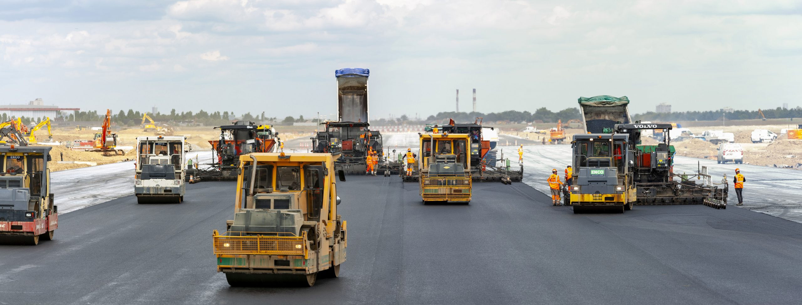 Volvo equipment working on the Paris Orly airport runway